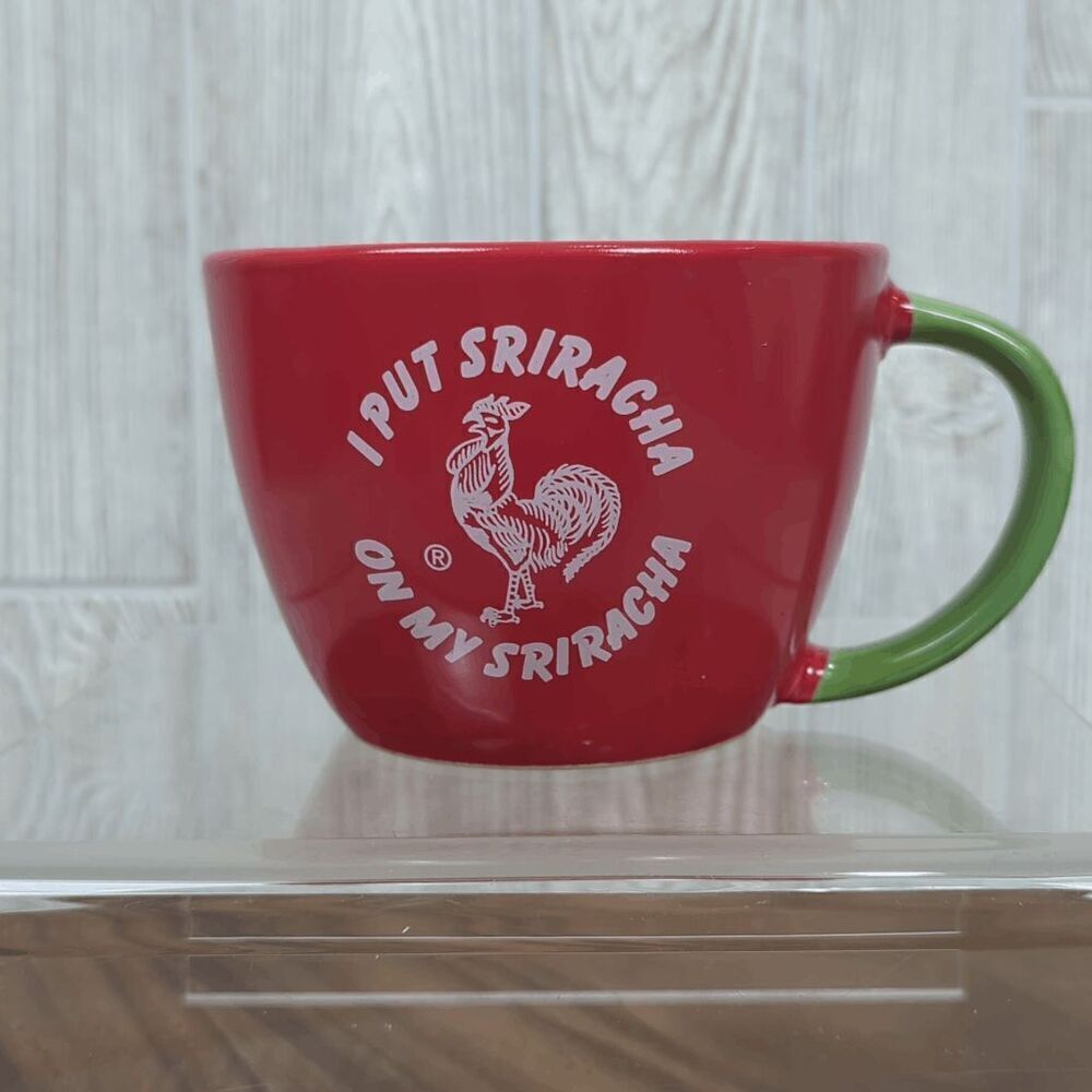 Large Red Sriracha Mug Bowl Sriracha on Everything Chili Coffee Soup